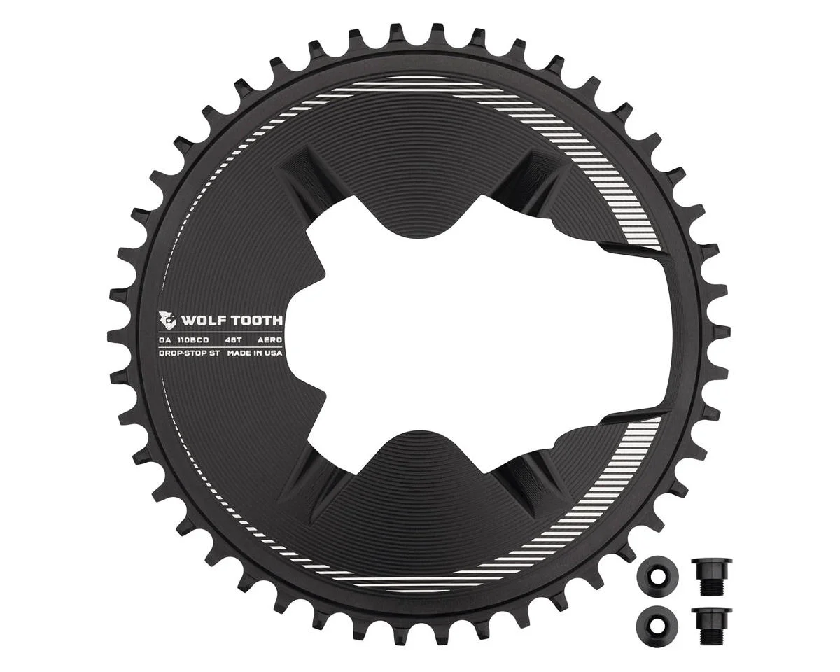 Wolf Tooth Components Aero Direct Mount 1x Chainring (Compatible with Shimano Dura-Ace R9200) (46T)